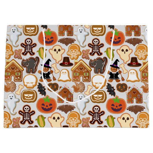 Halloween Cookies Pattern Collectie Offwhite BG Groot Cadeauzakje (Voorkant)