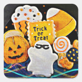 Halloween Cookies! Vierkante Sticker (Voorkant)