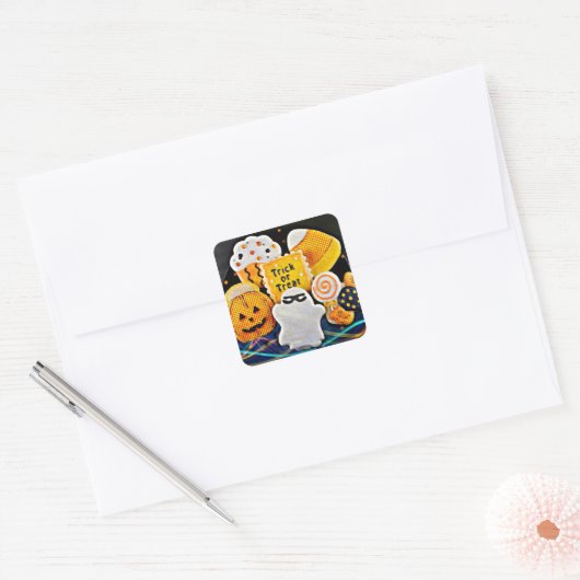 Halloween Cookies! Vierkante Sticker (Envelop)