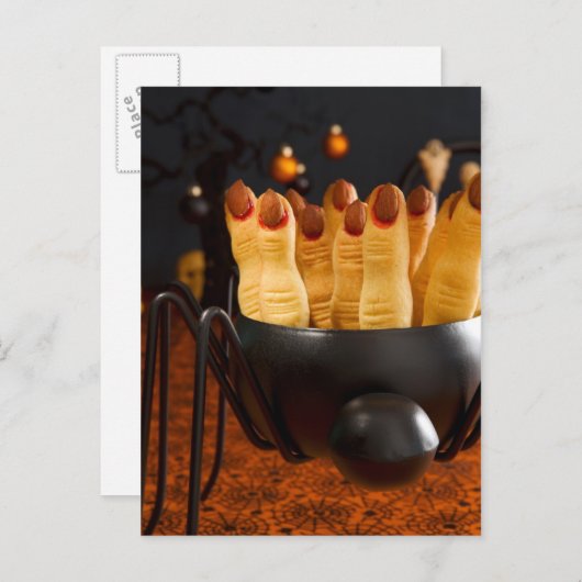 Halloween Cookies - Witch's Fingers Briefkaart (Voorkant / Achterkant)