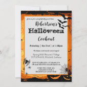 Halloween Cookout Party Invitation Spooky Kaart (Voorkant)