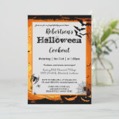Halloween Cookout Party Invitation Spooky Kaart (Staand voorkant)