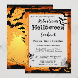 Halloween Cookout Party Invitation Spooky Kaart