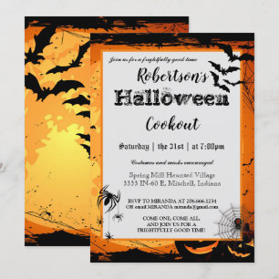 Halloween Cookout Party Invitation Spooky Kaart