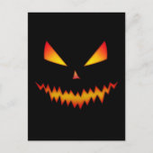 Halloween Cool eng Jack O'Lantern gezicht op zwart Briefkaart (Voorkant)