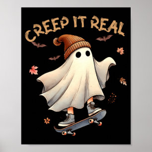 Halloween Cool Geest Ride Skateboard Jong Meisje Poster