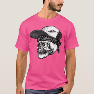 Halloween Cool Skeleton Music Rapper Hip Hop Skull T-shirt