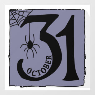 Halloween Cool Spooky Whimsical Typography Purple Raamsticker