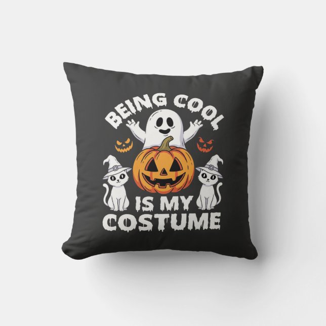 Halloween Cool Zijn Is Mijn Kostuum Spook Ontwerp Kussen (Voorkant)