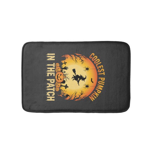 Halloween Coolste Pompoen in de Patch Heks Ontwerp Badmat (Voorkant)