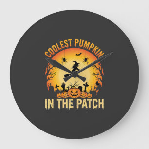 Halloween Coolste Pompoen in de Patch Heks Ontwerp Grote Klok