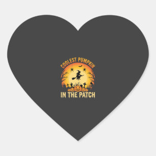 Halloween Coolste Pompoen in de Patch Heks Ontwerp Hart Sticker