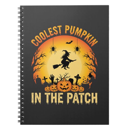 Halloween Coolste Pompoen in de Patch Heks Ontwerp Notitieboek (Voorkant)
