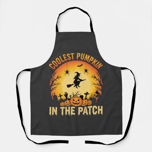 Halloween Coolste Pompoen in de Patch Heks Ontwerp Schort (Voorkant)