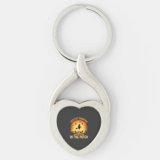 Halloween Coolste Pompoen in de Patch Heks Ontwerp Sleutelhanger (Voorkant)