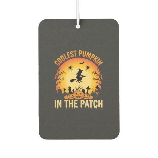 Halloween Coolste Pompoen in de Patch Heksontwerp Luchtverfrisser (Voorkant)