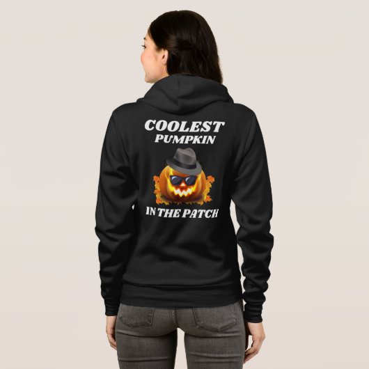Halloween, coolste pompoen in de patch hoodie (Achterkant volledig)