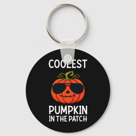 Halloween Coolste Pompoen In De Patch Leuke Jongen Sleutelhanger (Voorkant)