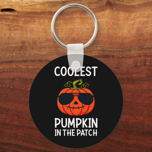 Halloween Coolste Pompoen In De Patch Leuke Jongen Sleutelhanger (Achterkant)