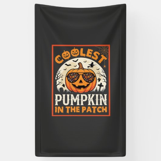 Halloween Coolste Pompoen in de Patch Zonnebril Spandoek (Verticaal)