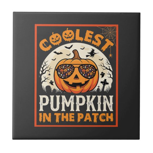 Halloween Coolste Pompoen in de Patch Zonnebril Tegeltje (Voorkant)