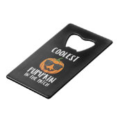 Halloween Coolste Pompoen Patch Kostuum Mannen Jon Creditkaart Flessenopener (Achterkant Gekanteld)