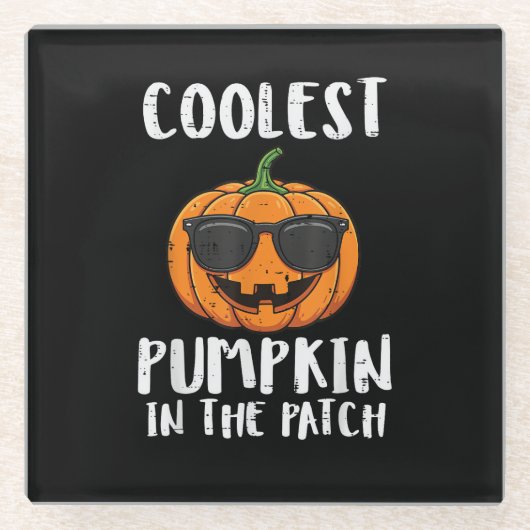 Halloween Coolste Pompoen Patch Kostuum Mannen Jon Glazen Onderzetter (Voorkant)