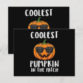 Halloween Coolste Pompoen Patch Kostuum Mannen Jon Informatiekaartje (Voorkant / Achterkant)