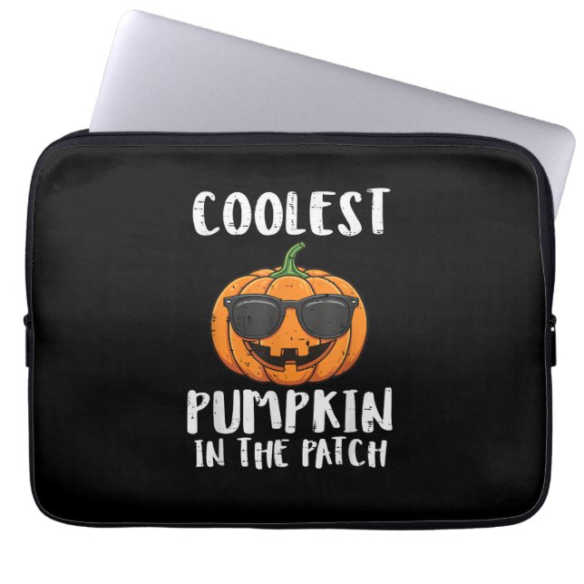 Halloween Coolste Pompoen Patch Kostuum Mannen Jon Laptop Sleeve (Voorkant)