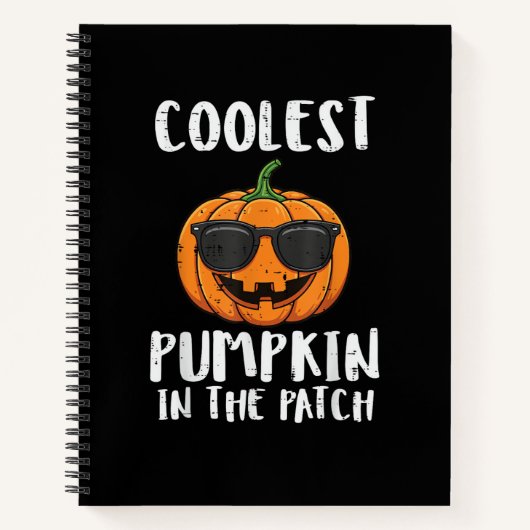 Halloween Coolste Pompoen Patch Kostuum Mannen Jon Notitieboek (Voorkant)