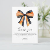 Halloween Coquette Bow Baby shower Bedankt Card (Staand voorkant)