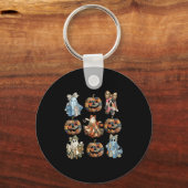 Halloween Coquette Bow Pumpkin Ghost Patchwork Sok Sleutelhanger (Voorkant)