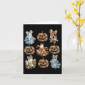Halloween Coquette Bow Pumpkin Ghost Patchwork Spo Kaart (Gele Bloem)