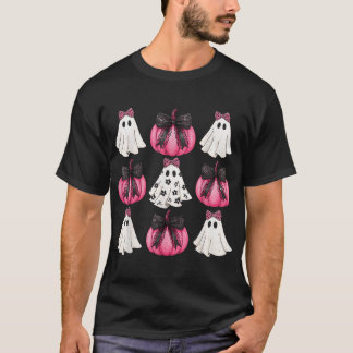 Halloween Coquette Bow Pumpkin Ghost Spooky Boo T-shirt
