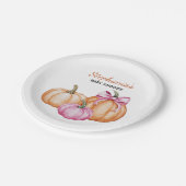 Halloween Coquette Bow Pumpkin Spooky Baby shower Papieren Bordje (Gekanteld)