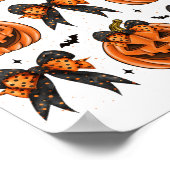 Halloween Coquette Bow Pumpkin Spooky Vrouwen Meis Poster (Hoek)