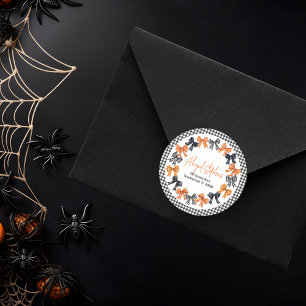 Halloween Coquette Bows Retouradres Ronde Sticker