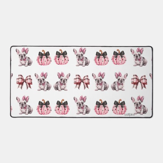 Halloween Coquette Bulldog Bow Bureaumat (Voorkant)