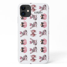Halloween Coquette Bulldog Bow pompoen iPhone 11