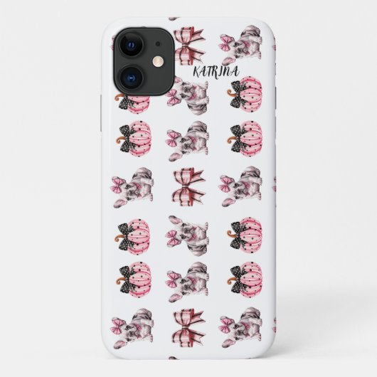 Halloween Coquette Bulldog Bow pompoen iPhone 11 Case-Mate iPhone Case (Achterkant)