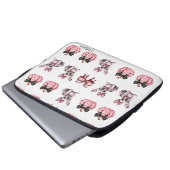 Halloween Coquette Bulldog Bow pompoen Laptop Sleeve (Voorkant onderkant)
