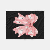 Halloween Coquette Ghost Bow Schattige Girly Soft Fleece Deken (Voorkant (Horizontaal))