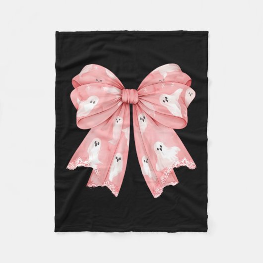 Halloween Coquette Ghost Bow Schattige Girly Soft Fleece Deken (Voorkant)