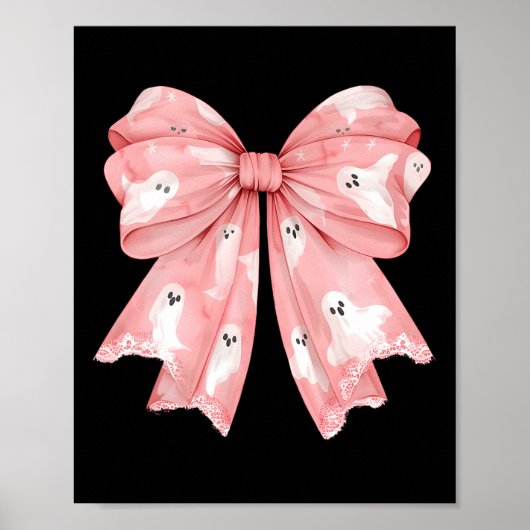 Halloween Coquette Ghost Bow Schattige Girly Soft  Poster (Voorkant)