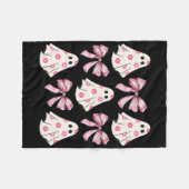 Halloween Coquette Pink Bow Ghost Fleece Deken (Voorkant (Horizontaal))
