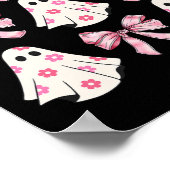 Halloween Coquette Pink Bow Ghost Poster (Hoek)