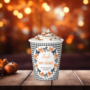 Halloween Coquette Zwart   Oranje bogen Baby showe Papieren Bekers