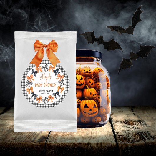 Halloween Coquette Zwart | Oranje bogen Baby showe Ronde Sticker