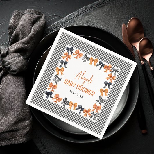 Halloween Coquette Zwart | Oranje bogen Baby showe Servet