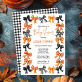 Halloween Coquette Zwart | Oranje Strikken Baby Sh Kaart